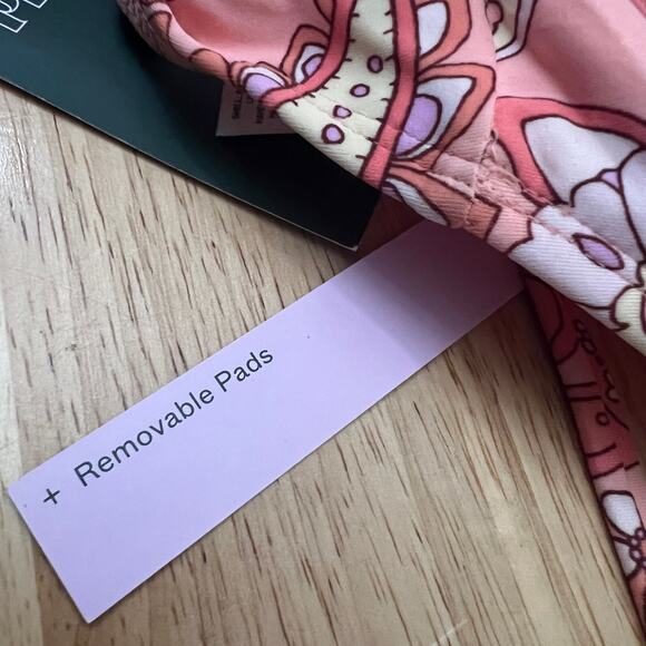 Wild Fable Women's Peach Paisley Print Bralette Bikini Top - Size XXS - NWT - Picture 10 of 10